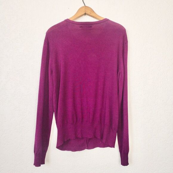 Carolyn Taylor Purple Ruffle Front‎ Button Cardigan Size XL - Picture 3 of 6